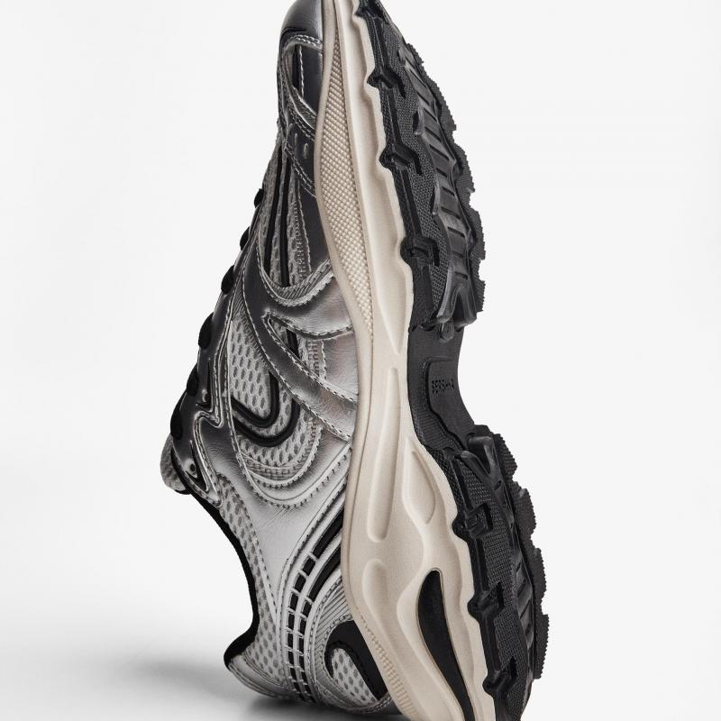 Giầy Bershka Multi-Piece Sneakers in Silver