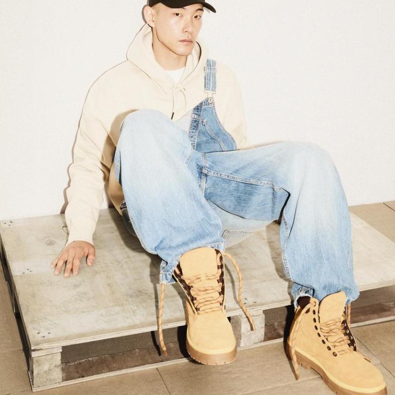 Giầy Bershka Lace-up Ankle Boots - Yellow