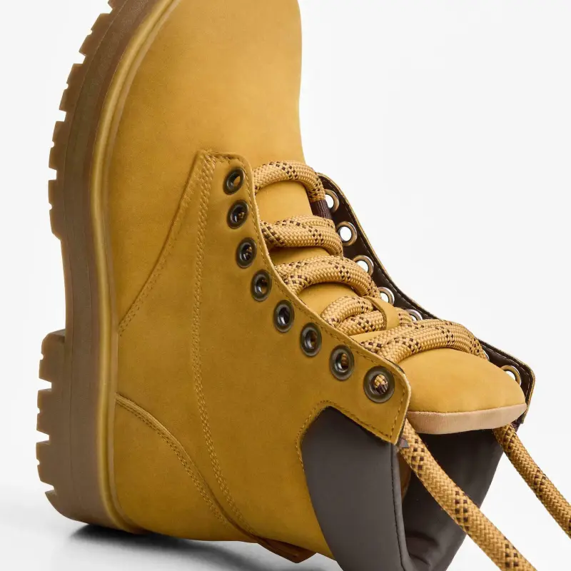 Giầy Bershka Lace-up Ankle Boots - Yellow