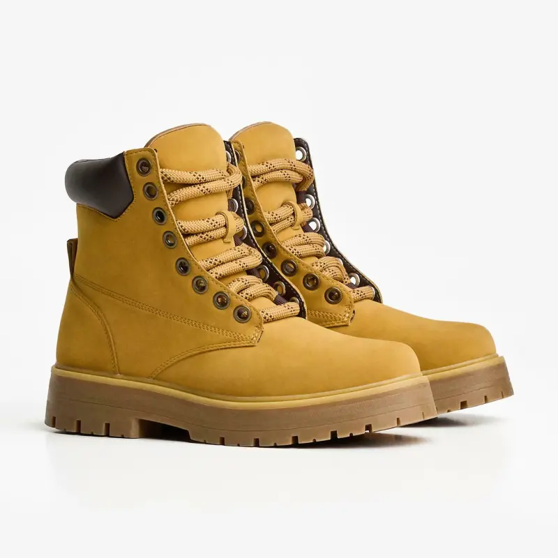 Giầy Bershka Lace-up Ankle Boots - Yellow