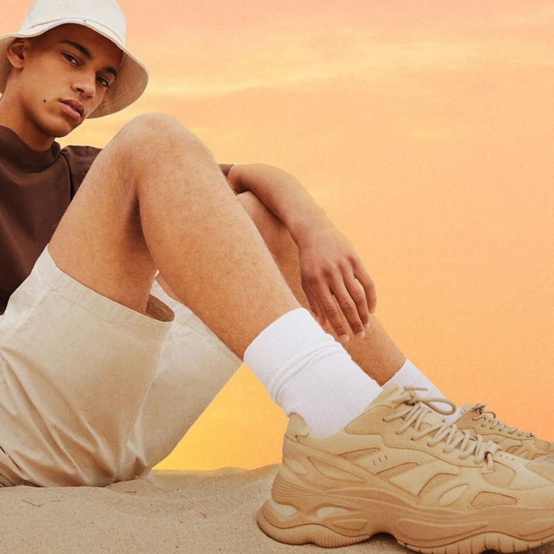 Giầy Bershka Chunky Sneakers In Sand-neutral
