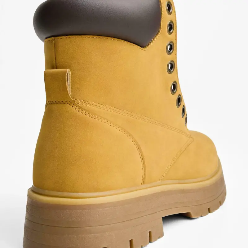 Giầy Bershka Lace-up Ankle Boots - Yellow