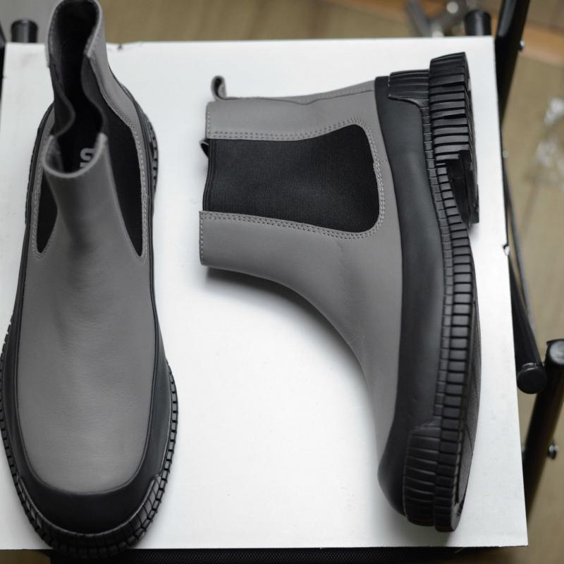 Giầy Camper Gray and Black leather Chelsea boots