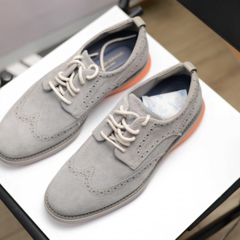 Giày Cole Haan GrandEvolution Wingtip màu "Ironstone Suede/Exotic Orange"