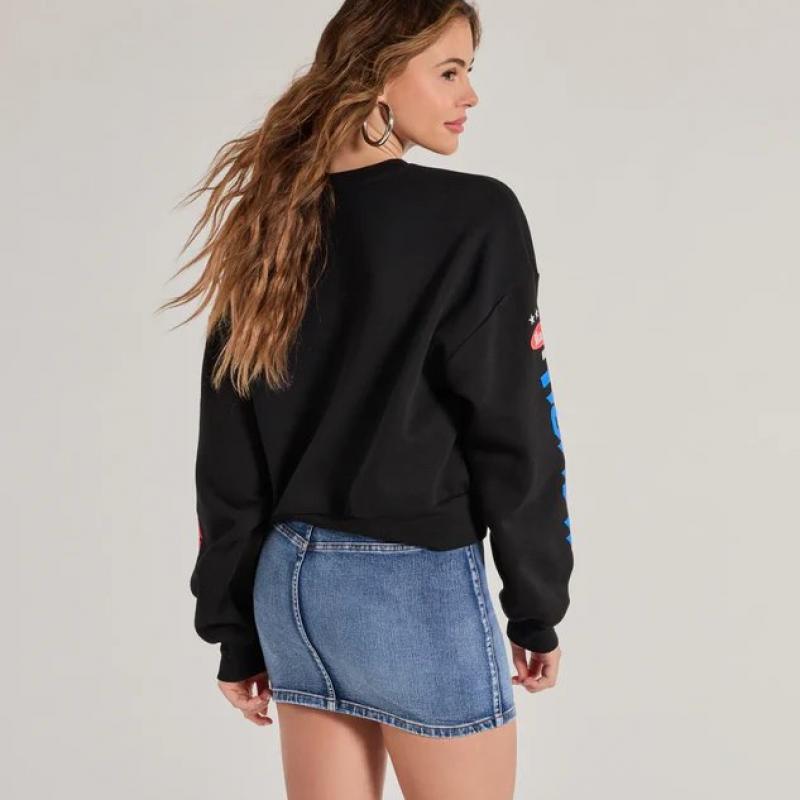 Áo Nỉ Trendy Moto Graphic Fleece Pullover Sweatshirt