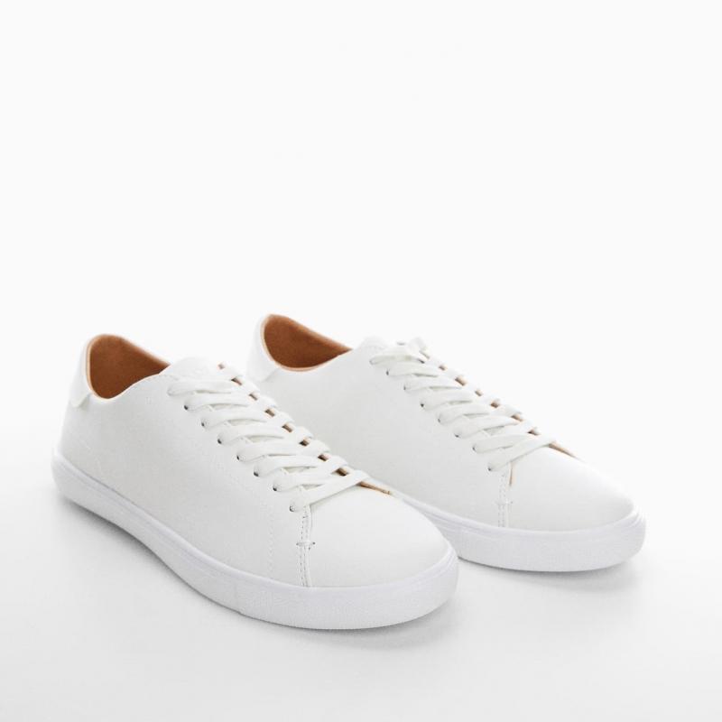 Giầy Mango Leather - Monocoloured leather sneakers