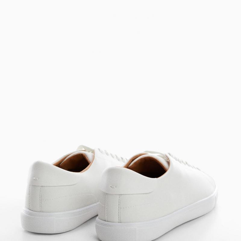 Giầy Mango Leather - Monocoloured leather sneakers