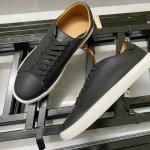 Giầy Mango Black Leather - Monocoloured leather sneakers