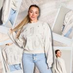 Áo nỉ Croptop ' Love all Cultures'