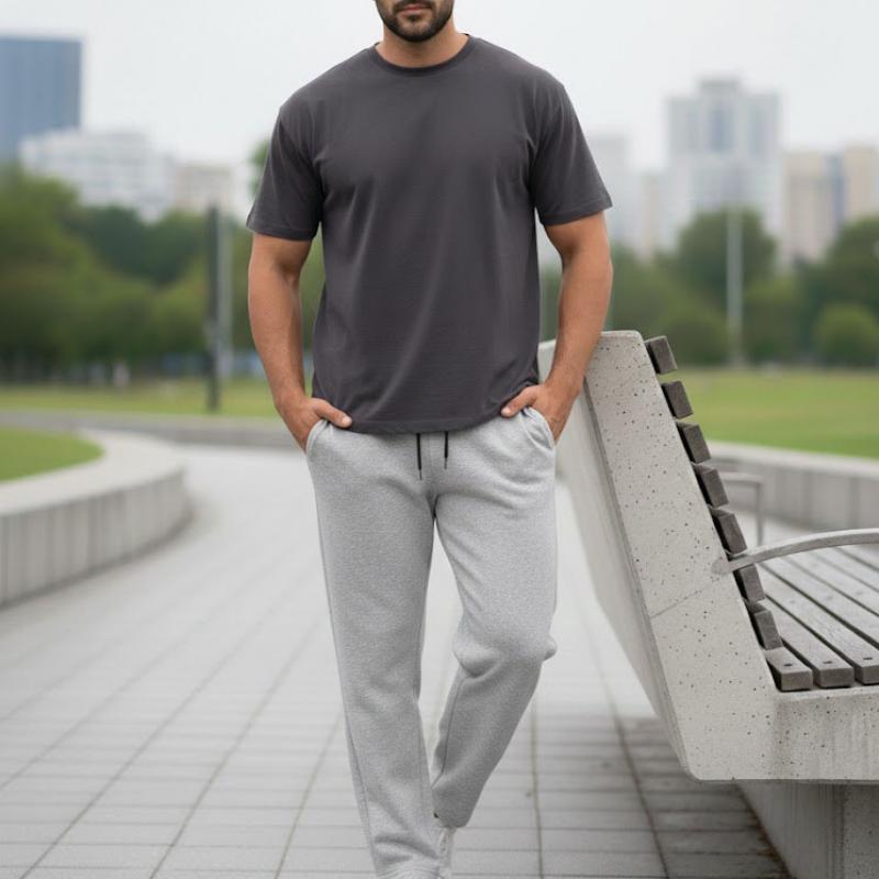 Quần Nỉ Ống Suông Màu Ghi BFL Korea