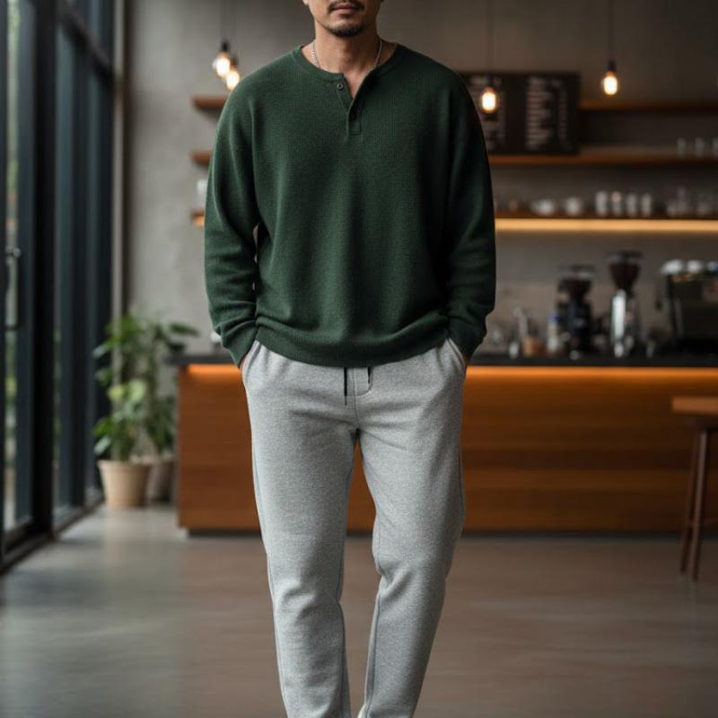 Quần Nỉ Ống Suông Màu Ghi BFL Korea