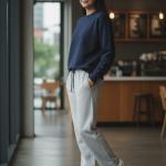 Quần Nỉ Ống Suông Màu Ghi BFL Korea