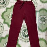 Quần Nỉ Ống Suông Màu Đỏ Đô BFL Korea