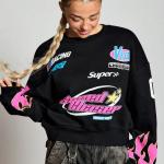Áo Nỉ Motorsport Pink Flame Graphic Sweatshirt – “Speed Chaser” Edition