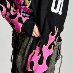Áo Nỉ Motorsport Pink Flame Graphic Sweatshirt – “Speed Chaser” Edition