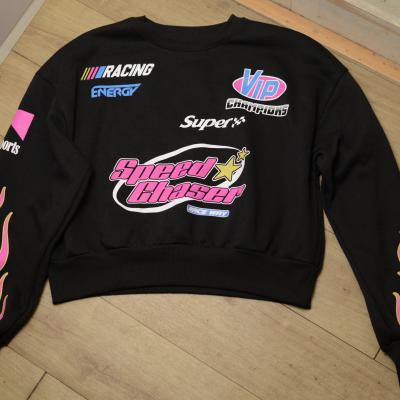 Áo Nỉ Motorsport Pink Flame Graphic Sweatshirt – “Speed Chaser” Edition