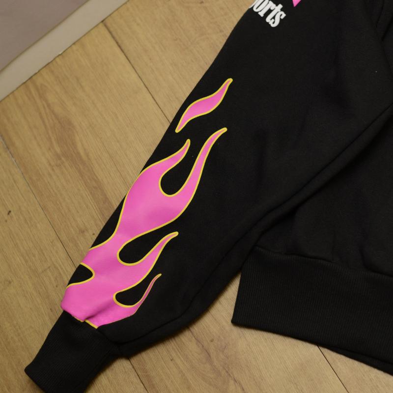Áo Nỉ Motorsport Pink Flame Graphic Sweatshirt – “Speed Chaser” Edition