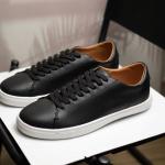 Giầy Mango Black Leather - Monocoloured leather sneakers