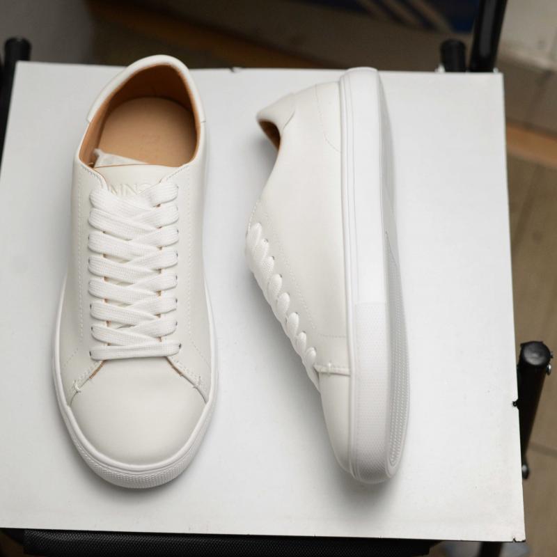 Giầy Mango Leather - Monocoloured leather sneakers