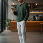 Quần Nỉ Ống Suông Màu Ghi BFL Korea