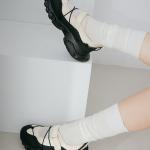 Giầy Ballerina Sneaker Shoes For Women Round Toe Black Mary Janes