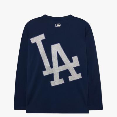 Áo thun MLB unisex cổ tròn tay dài phom suông hiện đại