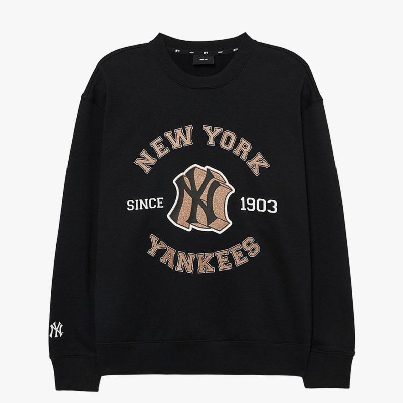 Áo sweatshirt MLB unisex cổ tròn tay dài bo gấu thời trang