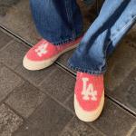 Giày Mlb Mule Fleece Basic LA Dodgers "Hồng"