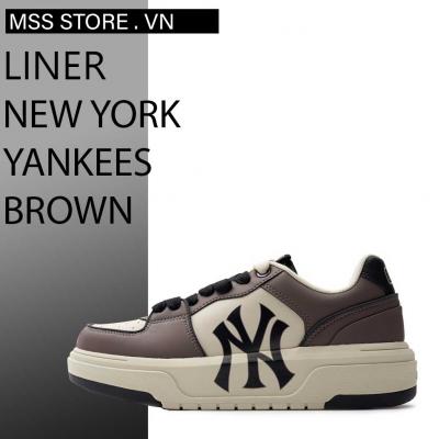 Giày MLB Korea Chunky Liner Basic New York Yankees Charcoal Grey