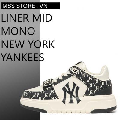 Giày MLB Chunky Liner Mid Classic Monogram New York Yankees Black