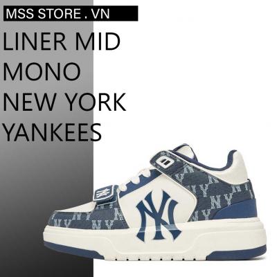 Giày MLB Chunky Liner Mid Denim New York Yankees D.Navy