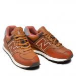 Giầy New Balance 574 Men's Brown Leather Sneakers