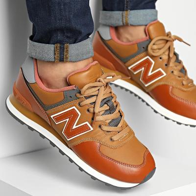 Giầy New Balance 574 Men's Brown Leather Sneakers