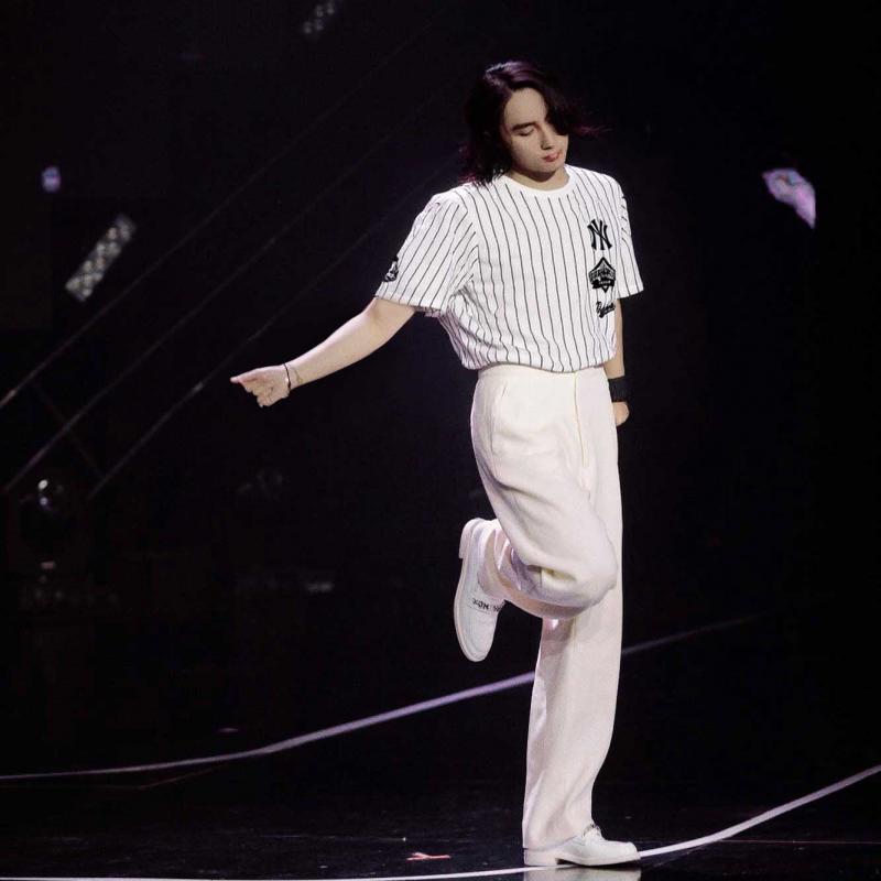 Áo thun New Era MLB Striped Logo T-Shirt White