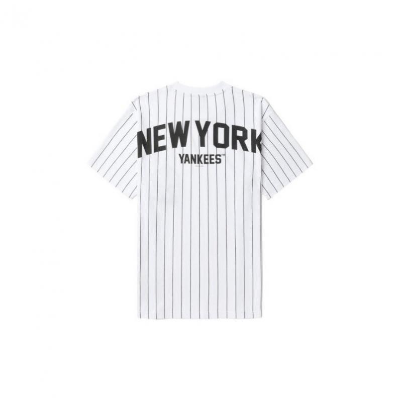 Áo thun New Era MLB Striped Logo T-Shirt White