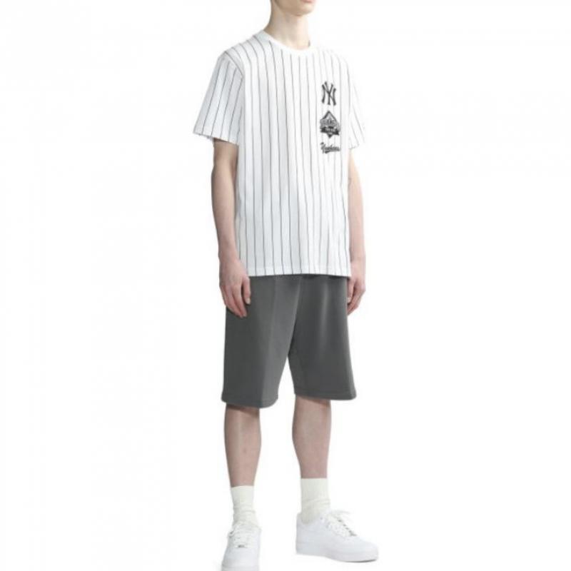 Áo thun New Era MLB Striped Logo T-Shirt White