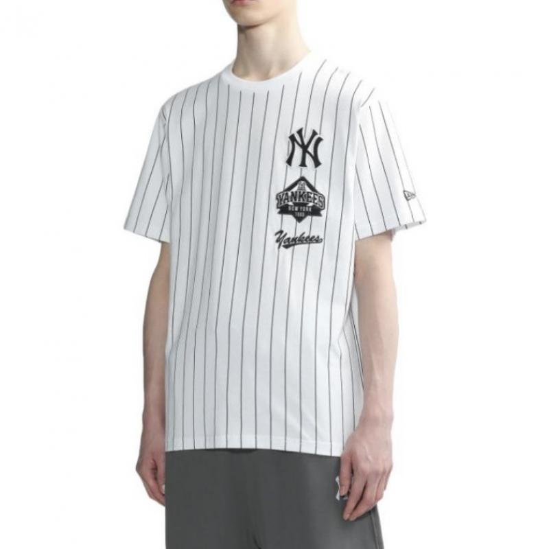 Áo thun New Era MLB Striped Logo T-Shirt White