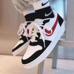 Giày Nike Court Borough Low Black White Red