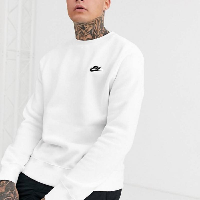 Áo Nỉ Nike Club Swoosh Crew Sweatshirt - Trắng