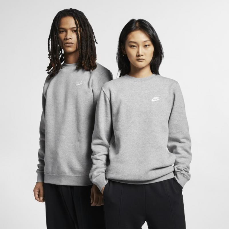 Áo Nỉ Nike Club Swoosh Crew Sweatshirt - Ghi