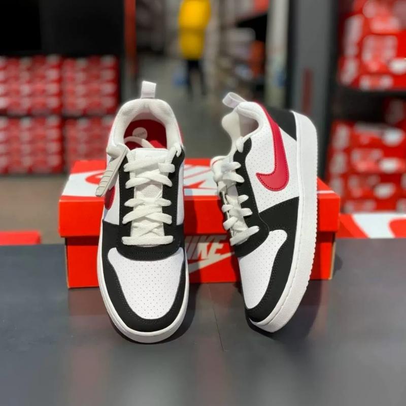 Giày Nike Court Borough Low Black White Red