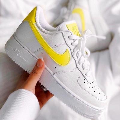 Giầy Nike Womens WMNS Air Force 1 Low White Yellow