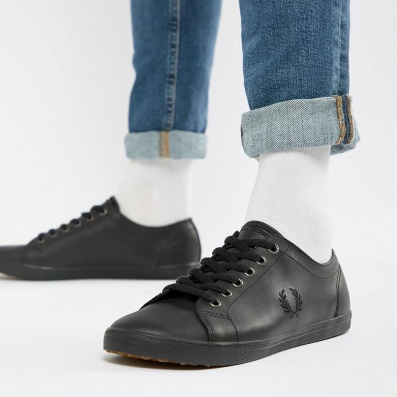 Giầy Fred Perry Kingston Leather Sneakers in Black