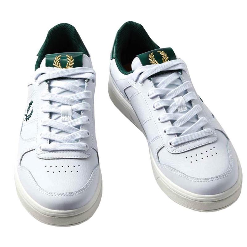 Giầy Fred Perry B300 Embossed Leather White/Ivory