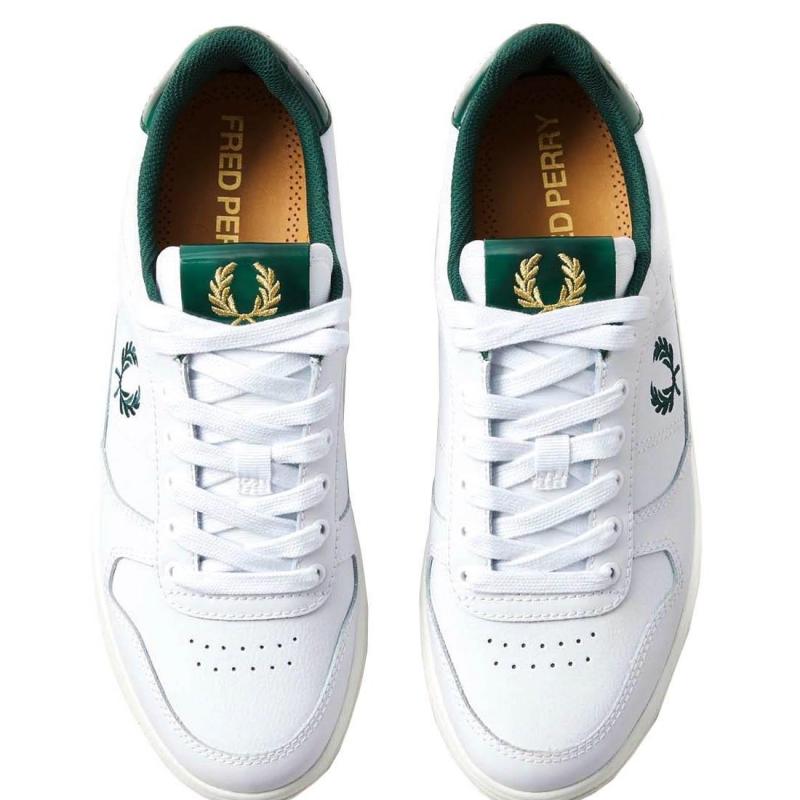 Giầy Fred Perry B300 Embossed Leather White/Ivory