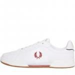 Giầy Fred Perry B722 Bonded Leather Sneakers In White/ Red