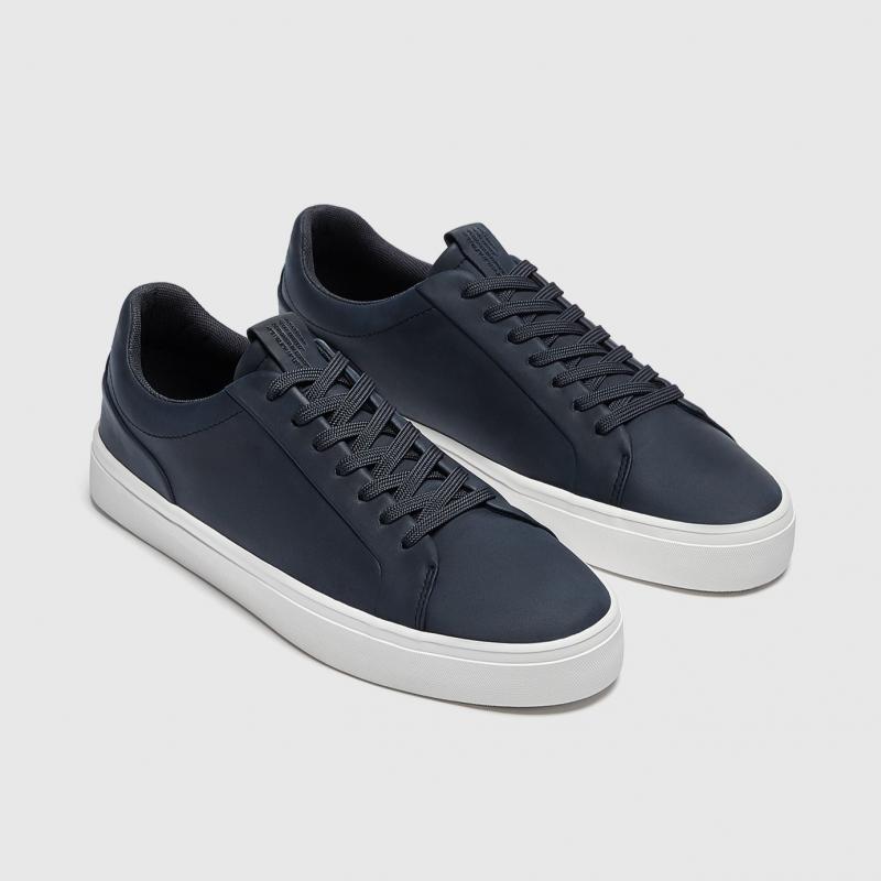 Giày Pull&Bear Lace Up Trainer In Navy