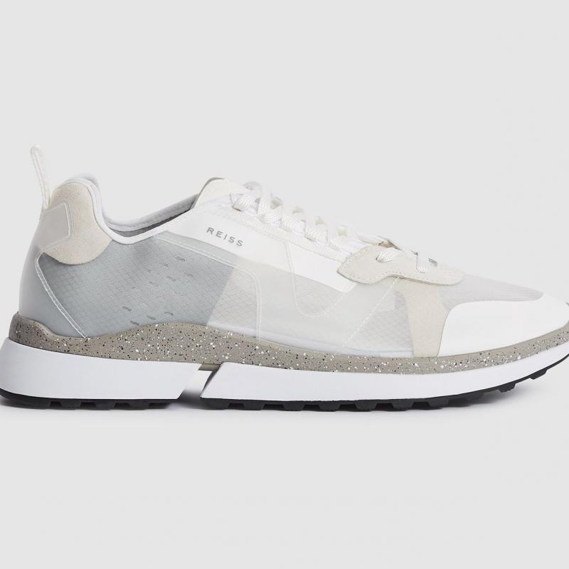 Giầy Reiss Ethan Mesh Ow Top Trainers White