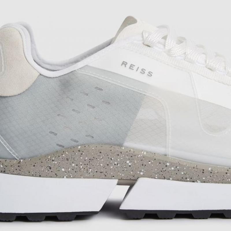 Giầy Reiss Ethan Mesh Ow Top Trainers White