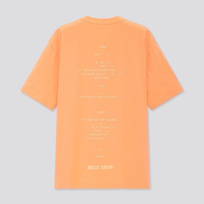 Áo Uniqlo x Billie Eilish SHORT SLEEVE UT '22 Orange'